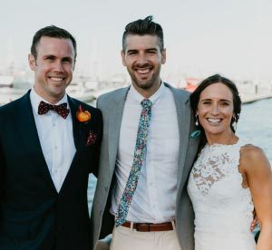 smiling couple get married at williamstown